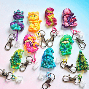 Handcrafted Keychain Charms with USB-C Dust Cover